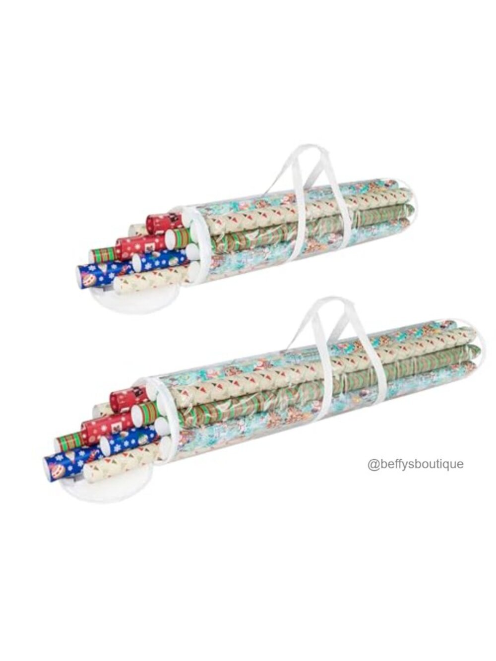 2-Pack Wrapping Paper Storage Bags Nylon PVC 40.5" & 31"
